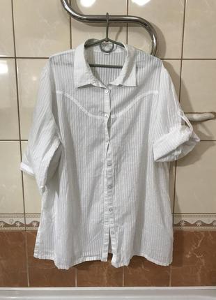 Сорочка блуза туніка блузка біла великий розмір 48/56