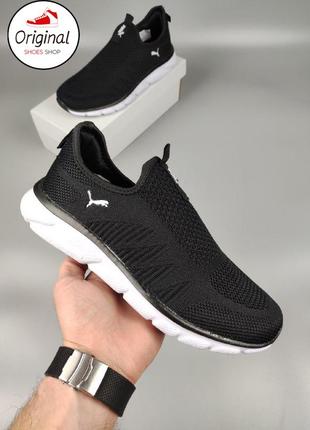 Мужские слипоны puma black white