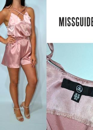 Атласний ромпер у білизняному стилі missguided, комбінезон шортами