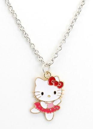 Подвеска hello kitty, украшение на шею, цепочка,  детская бижутерия, колье  /fs-1991