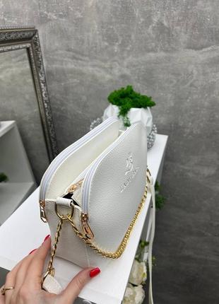 Шикарная стильная качественная комфортная сумочка с нежной цепочкой на 3 отделения производство украинская капучино2 фото