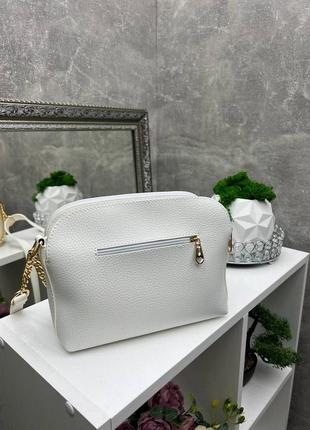 Шикарная стильная качественная комфортная сумочка с нежной цепочкой на 3 отделения производство украинская капучино6 фото