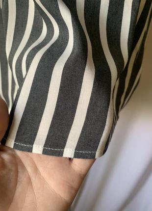 Стильная летняя полу рубашка в полоску с карманами блузка на пуговицах с вискозой vero moda8 фото