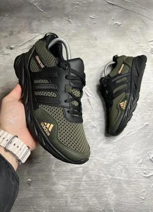 Кросівки чоловічі літні climacool olive шкіра-сітка