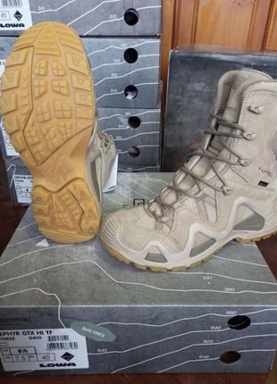 Тактичні берці lowa zephyr gtx hi tf uk 6.5/ us 7.5/ eu р.40/ 252-255mm.desert