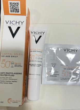 Vichy солнцезащитный невесомый флюид против признаков фотостарения кожи лица, spf 50+