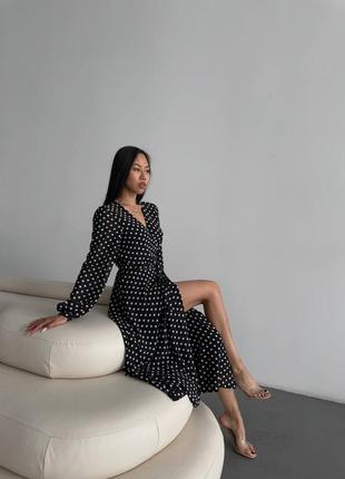 Платье в горох. платье в горшек. нежное платье. черное платье. шифоновое платье. шифонове плаття. сукня шифонова. сукня в горох