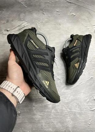 Кроссовки мужские кожа сетка adidas climacool olive