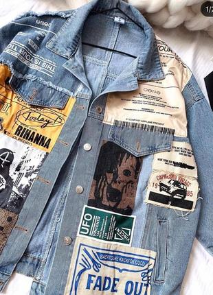 Оригинальная джинсовая куртка с посадкой оверсайз,4 фото
