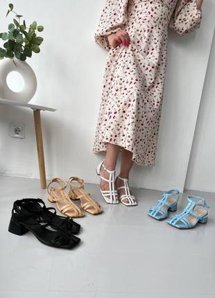 🎗️ шикарные кожаные босоножки