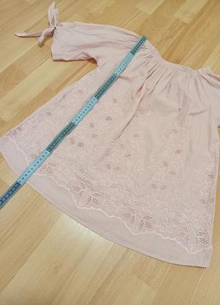Блузка розовая прошва батист вышивка.6 фото