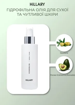 Гидрофильное масло для сухой и  чувствительной кожи cleansing oil squalane + avocado oil, 150 мл4 фото