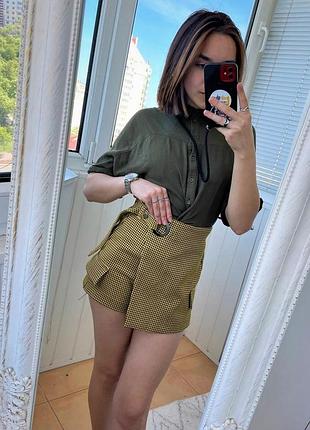 Шорты-юбка bershka xs в гусиную лапку
