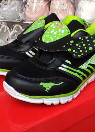 Кросівки для хлопчика дівчинки сітка чорні із зеленим 31 (20)3 фото