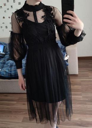 Черное платье в идеальном состоянии, м2 фото