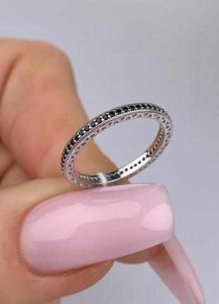 Серебряная кольца 925 проби вставка черный цирконной кольцо3 фото