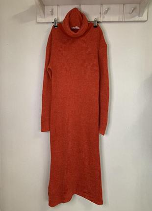 Шикарное длинное вязаное платье с горлом италия ❤️1 фото