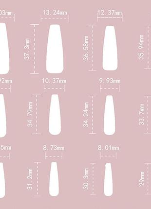 Накладные ногти 24 шт. + клей для ногтей - готика, форма типс - балерина3 фото