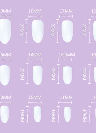 Накладные ногти 24 шт. + клей для ногтей, форма типс - овал