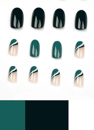 Накладные ногти 24 шт. + клей для ногтей, форма типс - овал