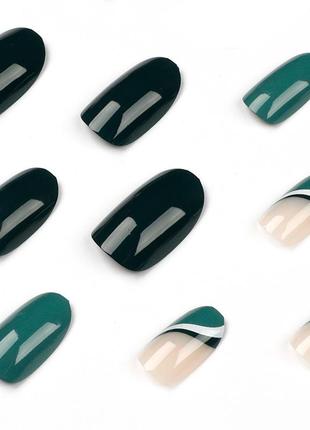 Накладные ногти 24 шт. + клей для ногтей, форма типс - овал