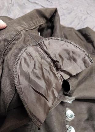 Темный оригинальный пиджак из льна большого размера 467 фото