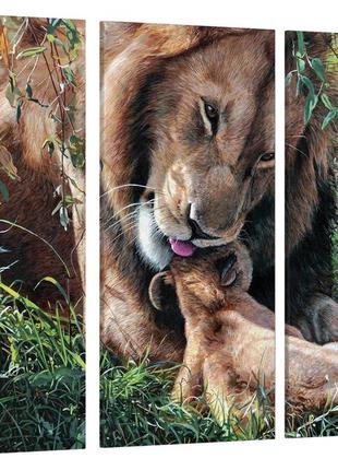 Модульная картина из 3 частей в гостиную спальню животные лев art-230_xxl melmil