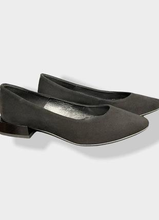 Туфли лодочка женские замшевые черные ilona 87/88(c)-23 фото