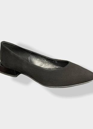 Туфли лодочка женские замшевые черные ilona 87/88(c)-22 фото
