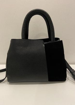 Черная кожаная женская сумка1 фото