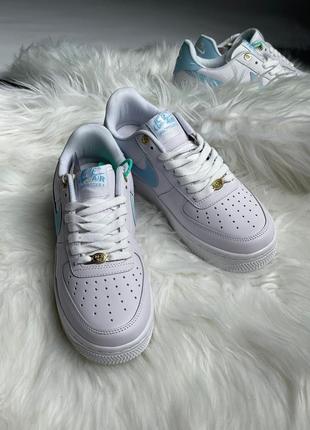 🔥 nike air force 1 low white/blue reflective3 фото