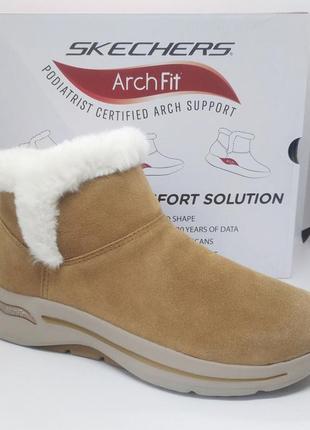 Кожаные ботинки угги полусапожки skechers arch fit оригинал