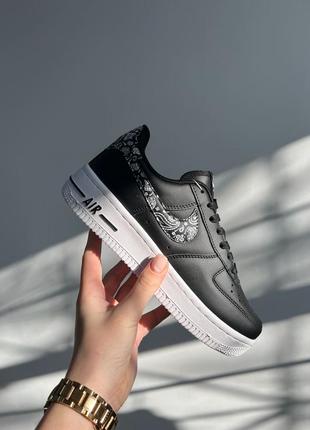 🔥 nike air force 1 low black/white swoosh