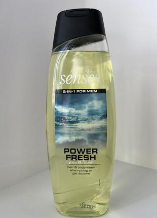 Power fresh - 2в1 шампунь-гель для чоловіків avon 500мл.