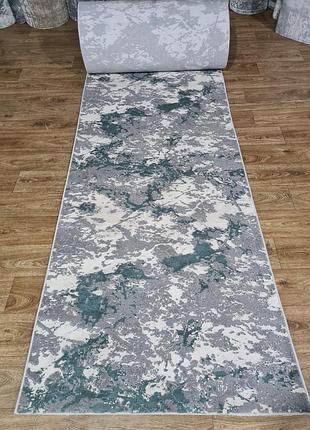 Доріжка luxury 0494 смарагд короткий ворс на відріз 0.8, 1м, 1.2м, 1.5м, 2м