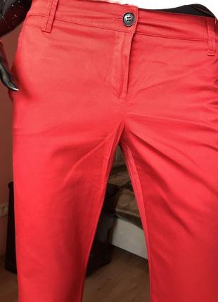 Красные котоновые  классические штаны mango, размер 465 фото