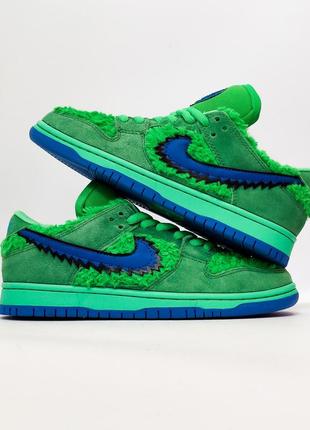 Кроссовки grateful dead x dunk sb green bear2 фото