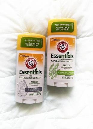 Натуральный дезодорант arm & hammer essentials без алюминия 71 г. розмарин и без запаха