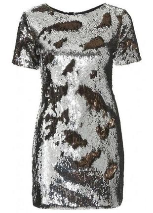 Зеркальное серебряное платье платье платье в пайетки2 фото