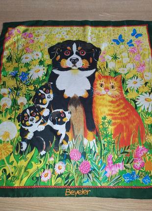 Дизайнерська мила вінтажна шовкова хустка