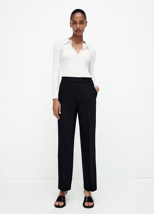 Черные широкие брюки полной длины  zara - xs, s, l