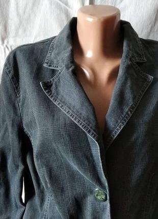Жакет джинсовий картатий
