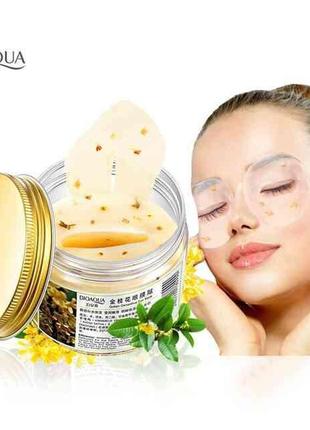 Патчи для глаз с османтусом в банке golden osmanthus eye mask (140г)1 фото