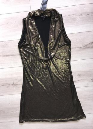 Оригинальное сексуальное золотое платье туника (металик) sorbet2 фото