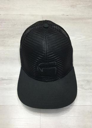 Premium g-star raw tracker cap фирменная черная кепка клетка сетка