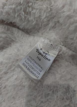 Меховая кофта травка мишка тедди от topolino белого цвета 116 размер9 фото