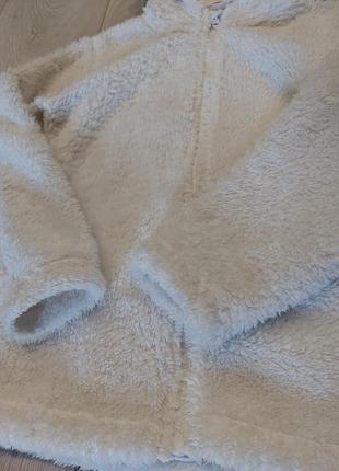 Меховая кофта травка мишка тедди от topolino белого цвета 116 размер7 фото