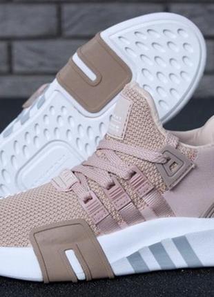 Жіночі шикарні кросівки лоферсы адідас \ adidas eqt pink white.