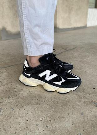 Женские кроссовки new balance 9060 black white v2 / smb