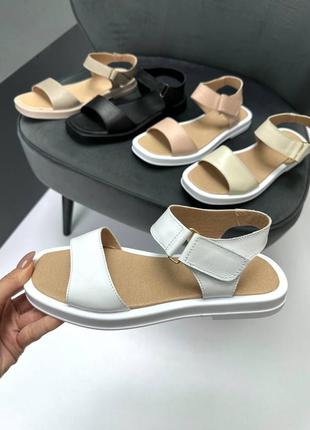 Босоніжки "shore", пудра, натуральна шкіра10 фото